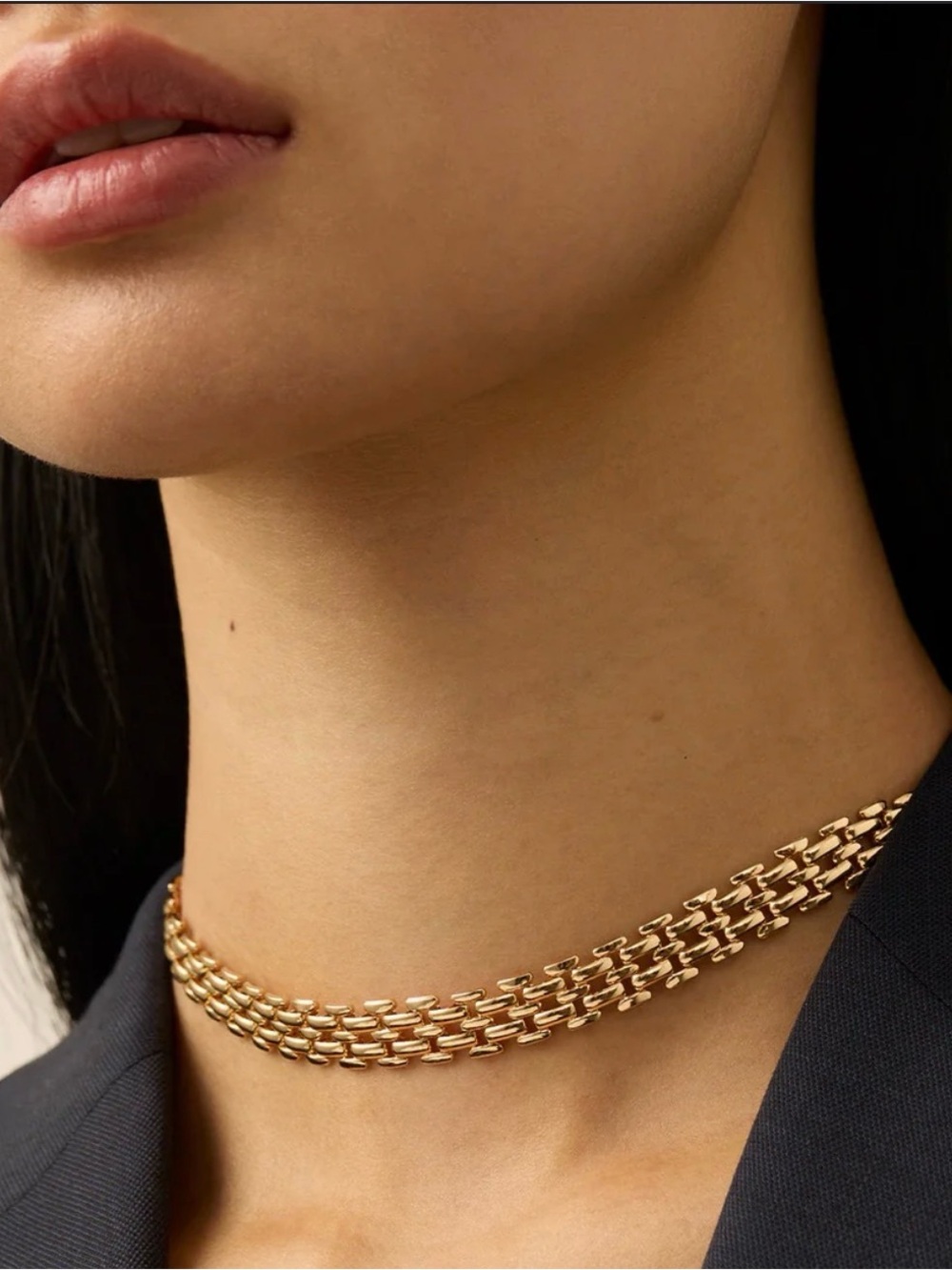 Jenny Bird Francis Choker Gold Tone Dipped Brass 13.9" + 1.6" Extender